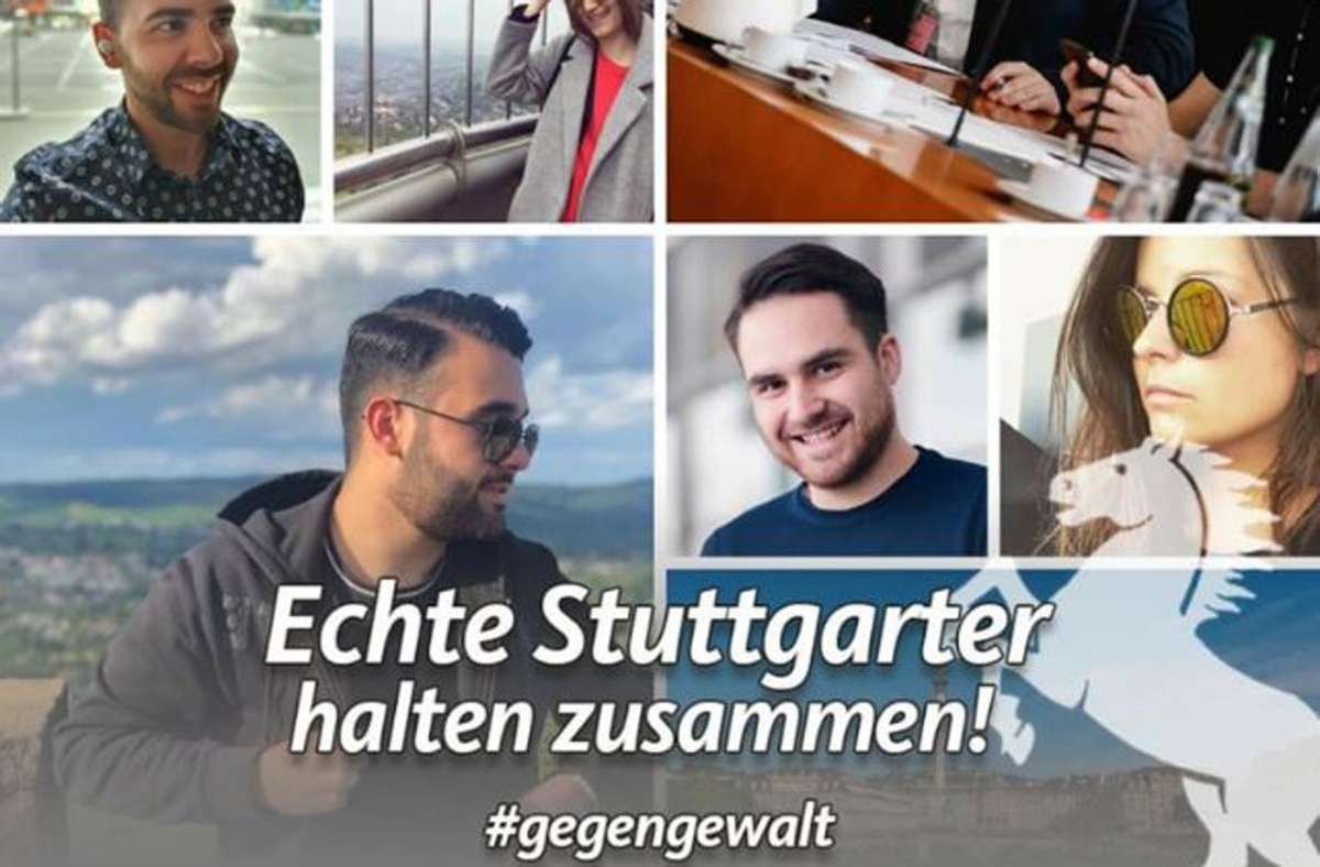 Aktion: Echte Stuttgarter halten zusammen: Junge Stuttgarter gestalten Facebook-Profilbild gegen Gewalt
