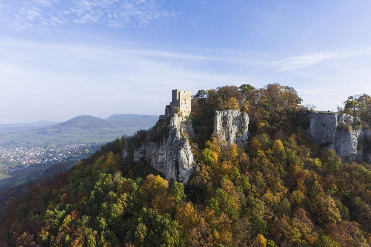 Die Burg Reußenstein bietet einen tollen Blick auf das Umland.