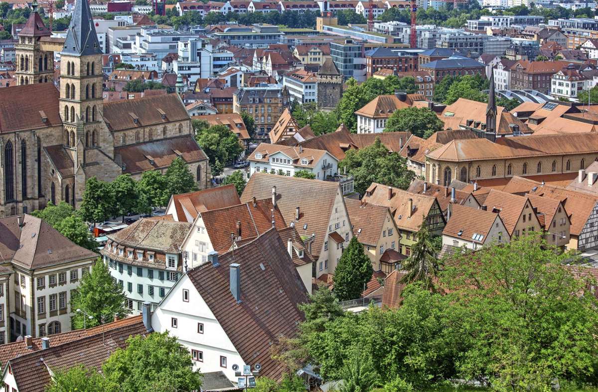 Über den Dächern von Esslingen: Die Idee,in der Altstadt Photovoltaikanlagen zu installieren, wird teils skeptisch gesehen. Foto: Roberto Bulgrin