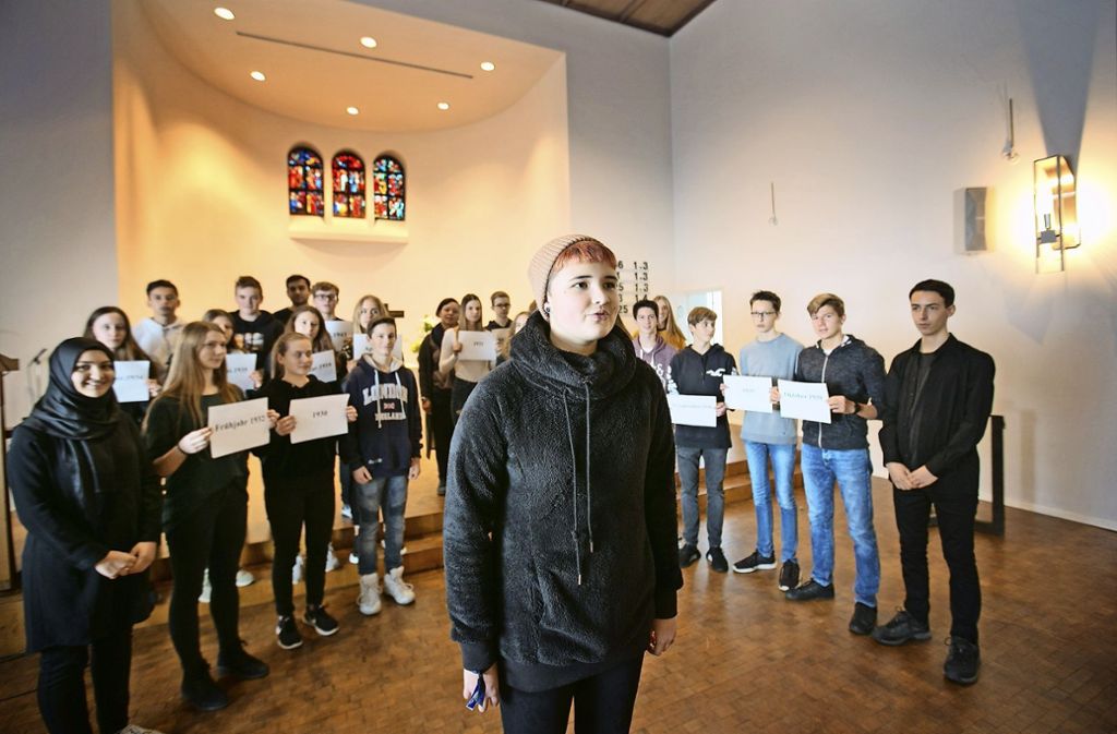 Von Schülern des Theodor-Heuß-Gymnasiums gestaltet: Gedenkfeier zu Novemberpogromen