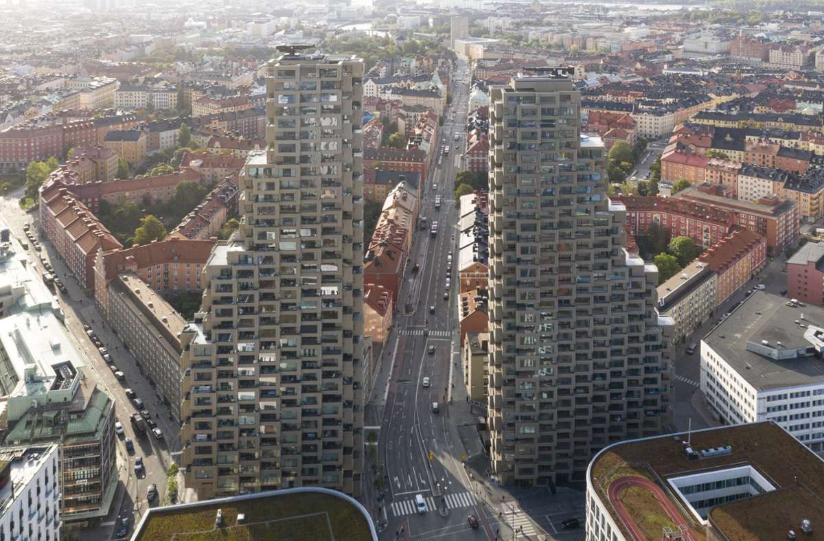 Die Doppeltürme „Norra Tornen“ in  Stockholm sind die Sieger beim Hochhauswettbewerb.