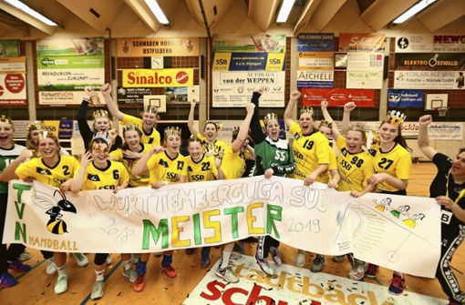 Baden-Württemberg Oberliga wir kommen: Das Team des TV Nellingen II. Foto: Rudel -  Rudel
