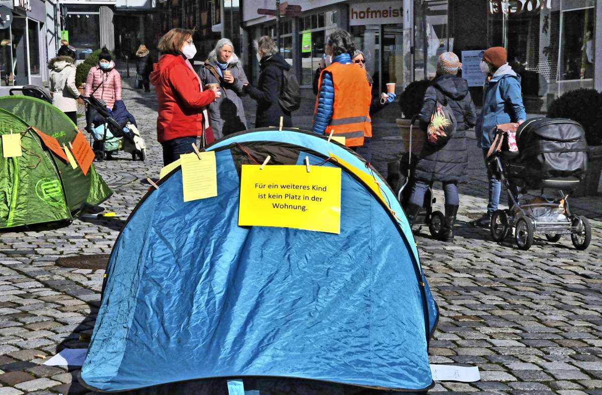 Aktion in Esslingen: Frauen sind massiv von Wohnungslosigkeit bedroht