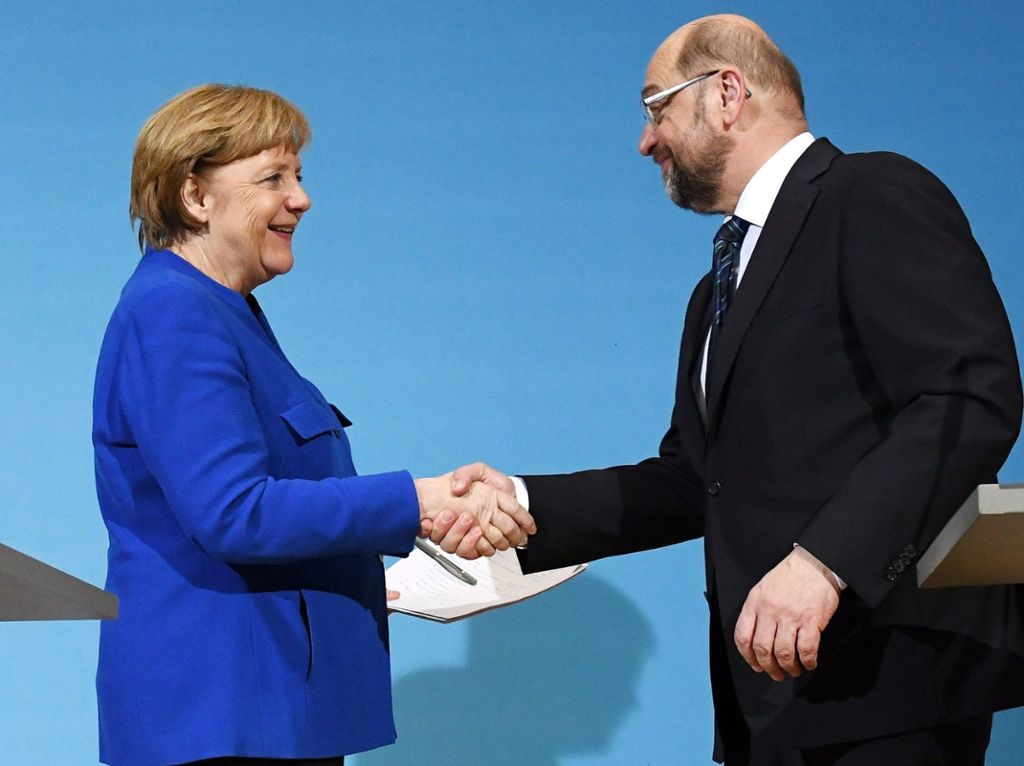 Angela Merkel (CDU) und Martin Schulz (SPD). Foto: dpa - dpa