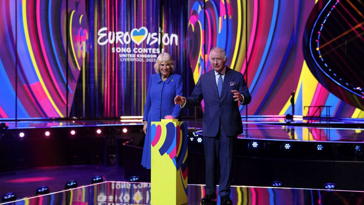 Musikwettbewerb in Liverpool: Charles und Camilla enthüllen ESC-Bühne