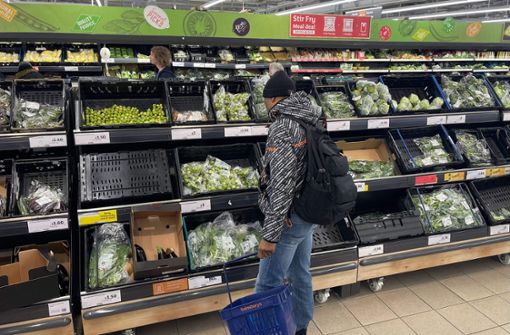In manchen britischen Supermärkten – wie hier im Osten Londons –  wird das Gemüse knapp. Foto: AFP/DANIEL LEAL