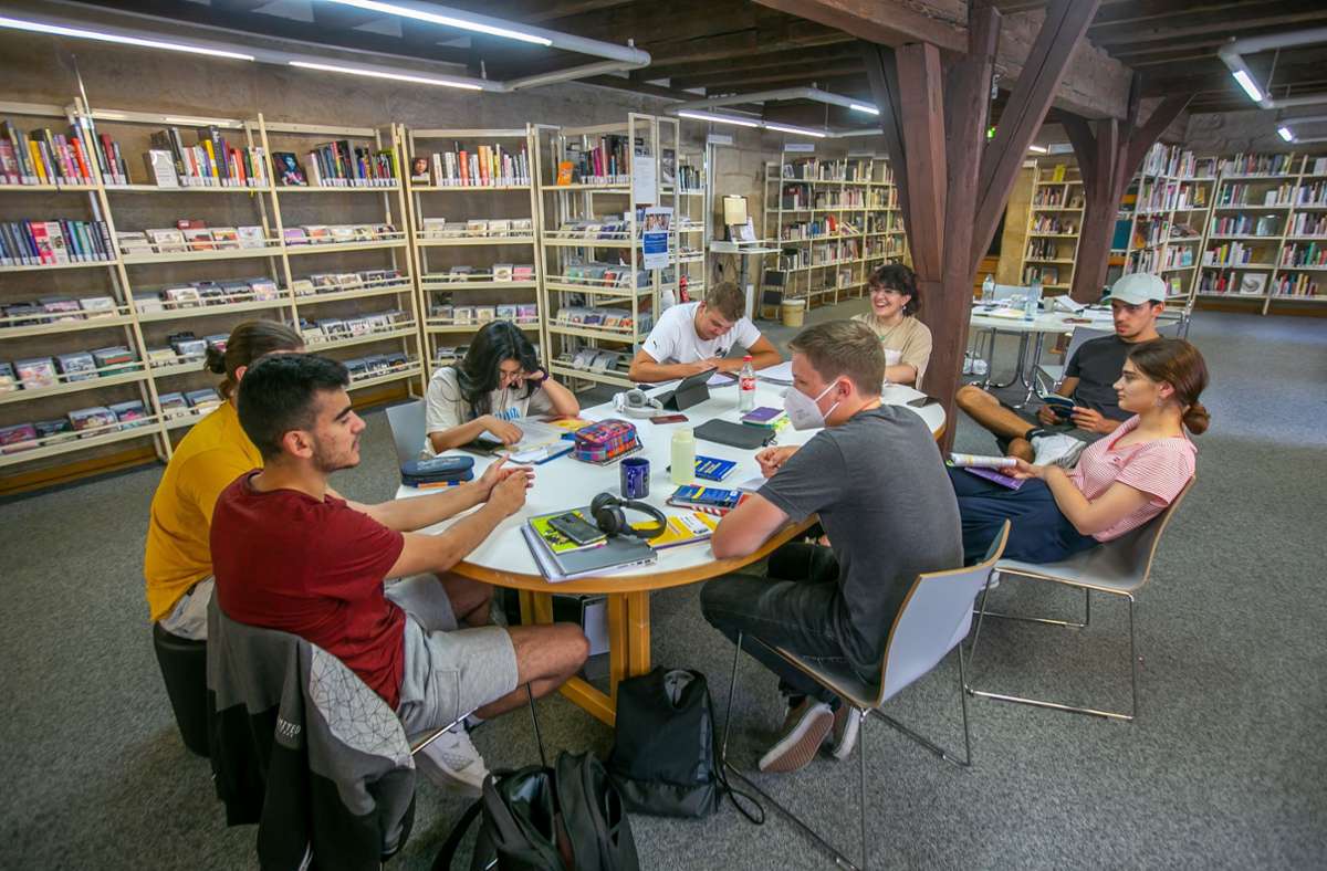 Die Esslinger Stadtbücherei ist ein beliebter Lernort für Schülerinnen und Schüler. Foto: Roberto Bulgrin