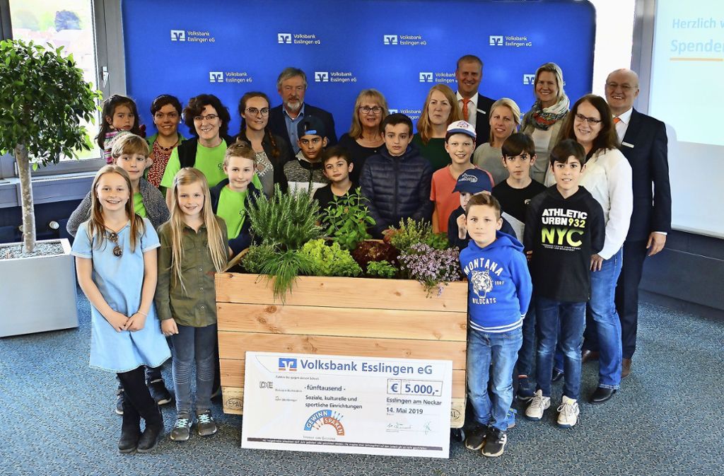 Volksbank Esslingen schenkt neun Grundschulen 21 Hochbeete: Hochbeete für Grundschulen