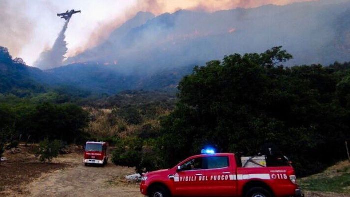 Feuerwehr kämpft gegen hunderte Waldbrände auf Sizilien