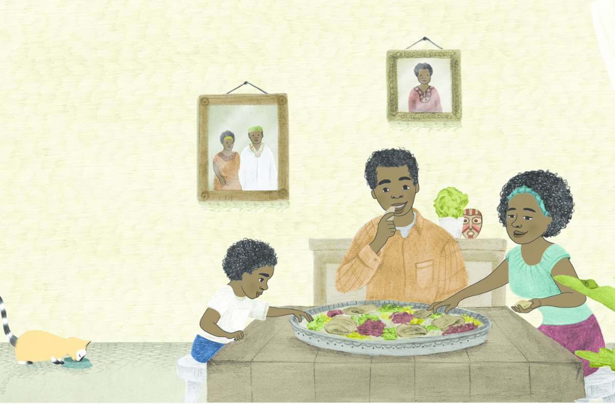 Abendessen in der Familie: In anderen Kulturen herrschen andere Traditionen. Davon berichten Marie Murray und die Illustratorin  Hanane Kai in ihrem Bilderbuch „Wir sind gleich und doch verschieden“.