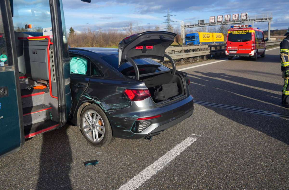 Auf der   Autobahn bei Wendlingen sind drei Fahrzeuge in einen Unfall verwickelt worden. Foto: 7aktuell.de/Enrique Kaczor/7aktuell.de | Enrique Kaczor