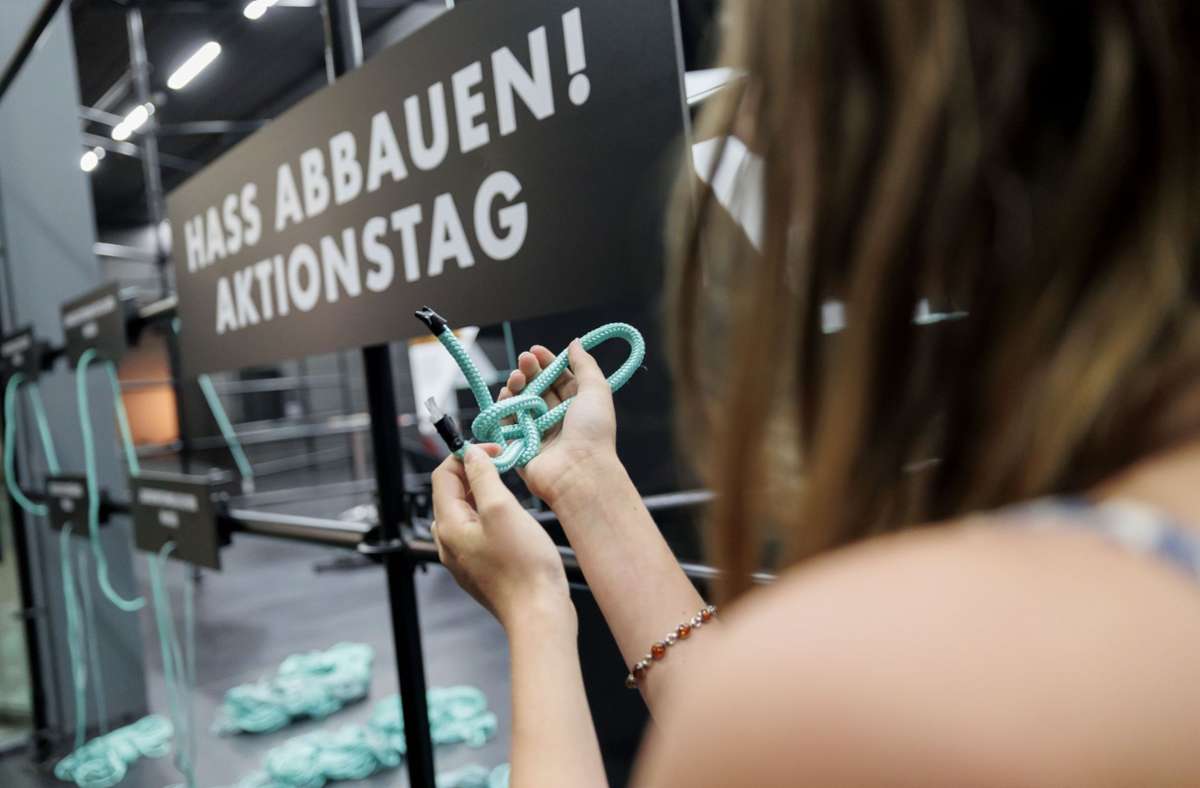 Das Haus der Geschichte Baden-Württemberg lud zum Aktionstag „Hass abbauen“. Foto: Lichtgut/Julian Rettig