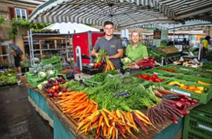 Marktzeit in Esslingen: Auf dem Eglisenhof treibt es das Gemüse auffallend bunt