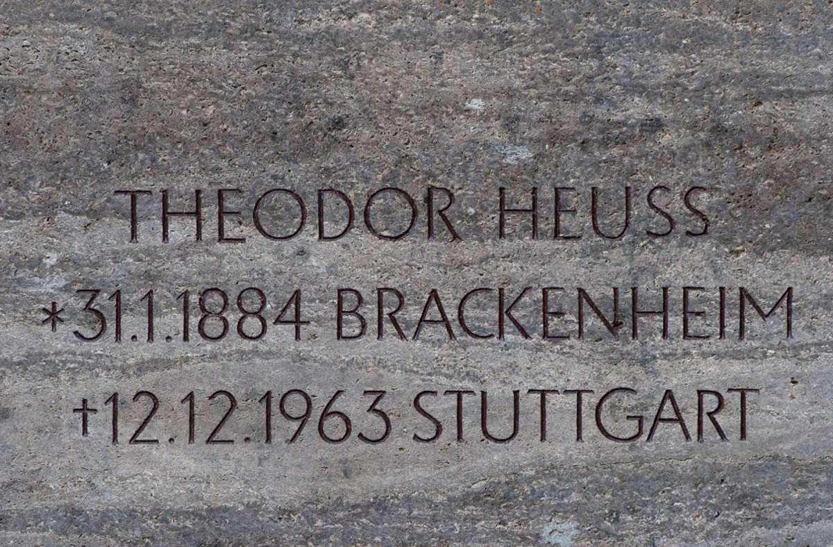 Eine von 23 männlichen Persönlichkeiten, die in Stuttgart ein Ehrengrab hat.  Heuss ist auf dem Waldfriedhof begraben. Foto: dpa/Marijan Murat