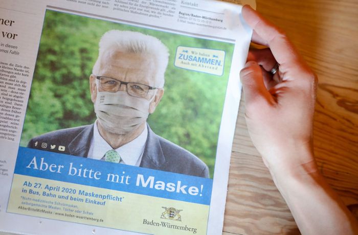 Corona-Krise in Baden-Württemberg: Kretschmann wirbt für die Maske