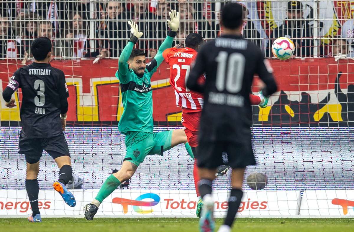 In der zweiten Hälfte bricht der VfB Stuttgart im Spiel gegen Union Berlin völlig. Foto: dpa/Andreas Gora