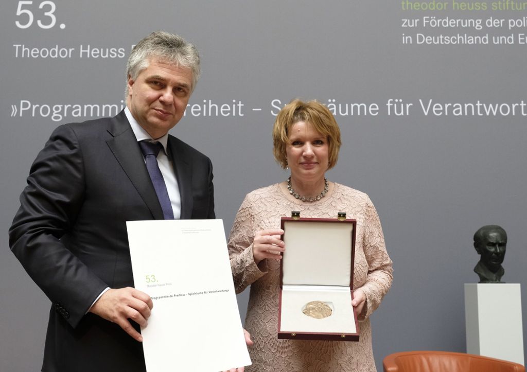 Theodor-Heuss-Preis für Yvonne Hofstetter
