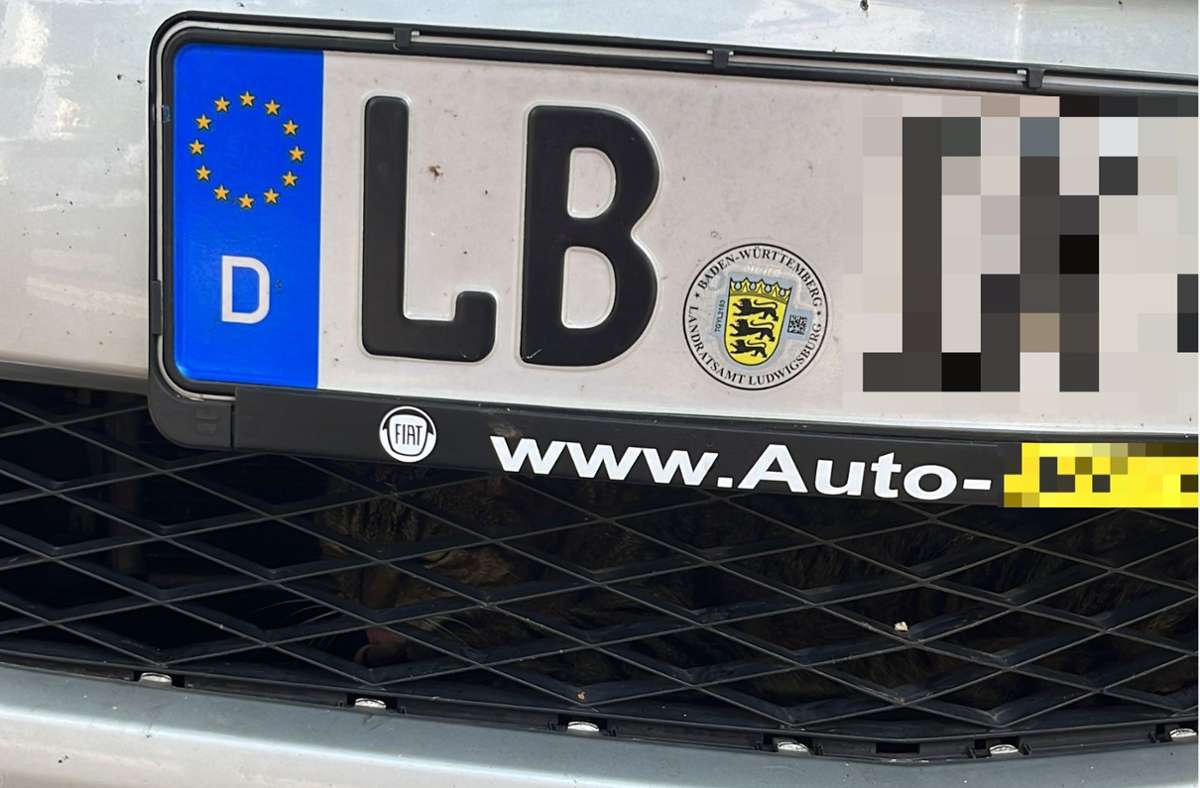 Wer versteckt sich hier im Auto?: Polizei Ludwigsburg stellt kniffliges Bilderrätsel