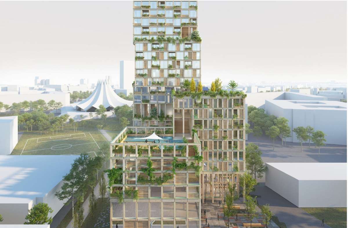 Futuristisch mutet der Gesamtblick des Anwesens in Berlin Kreuzberg an.  Foto: mad arkitekter/utb