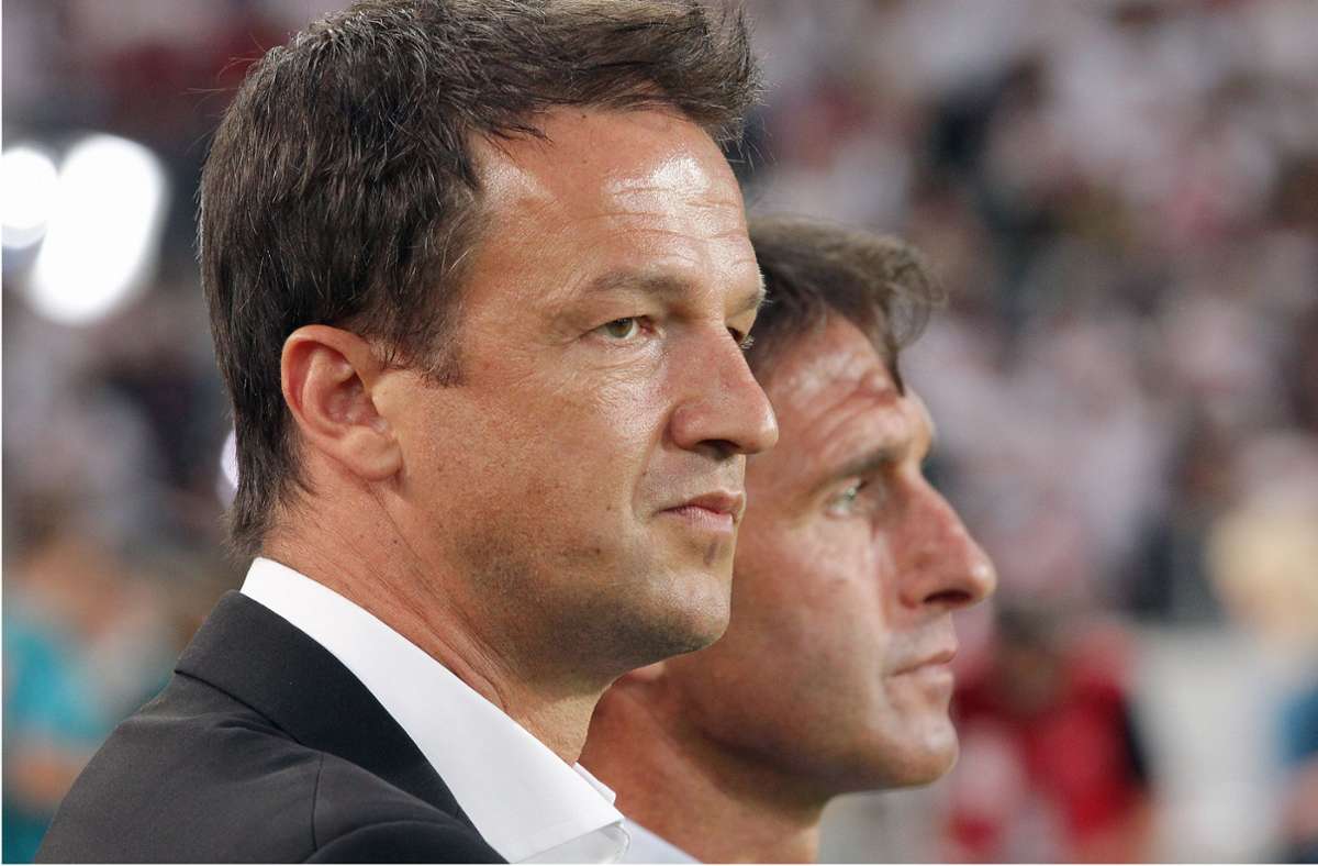 In der Amtszeit von Sportdirektor Fredi Bobic (links) zog der VfB unter anderem mit Trainer Bruno Labbadia ins DFB-Pokal-Finale ein. In unserer Bildergalerie blicken wir auf die Stuttgarter Sportdirektoren seit 2004 zurück.