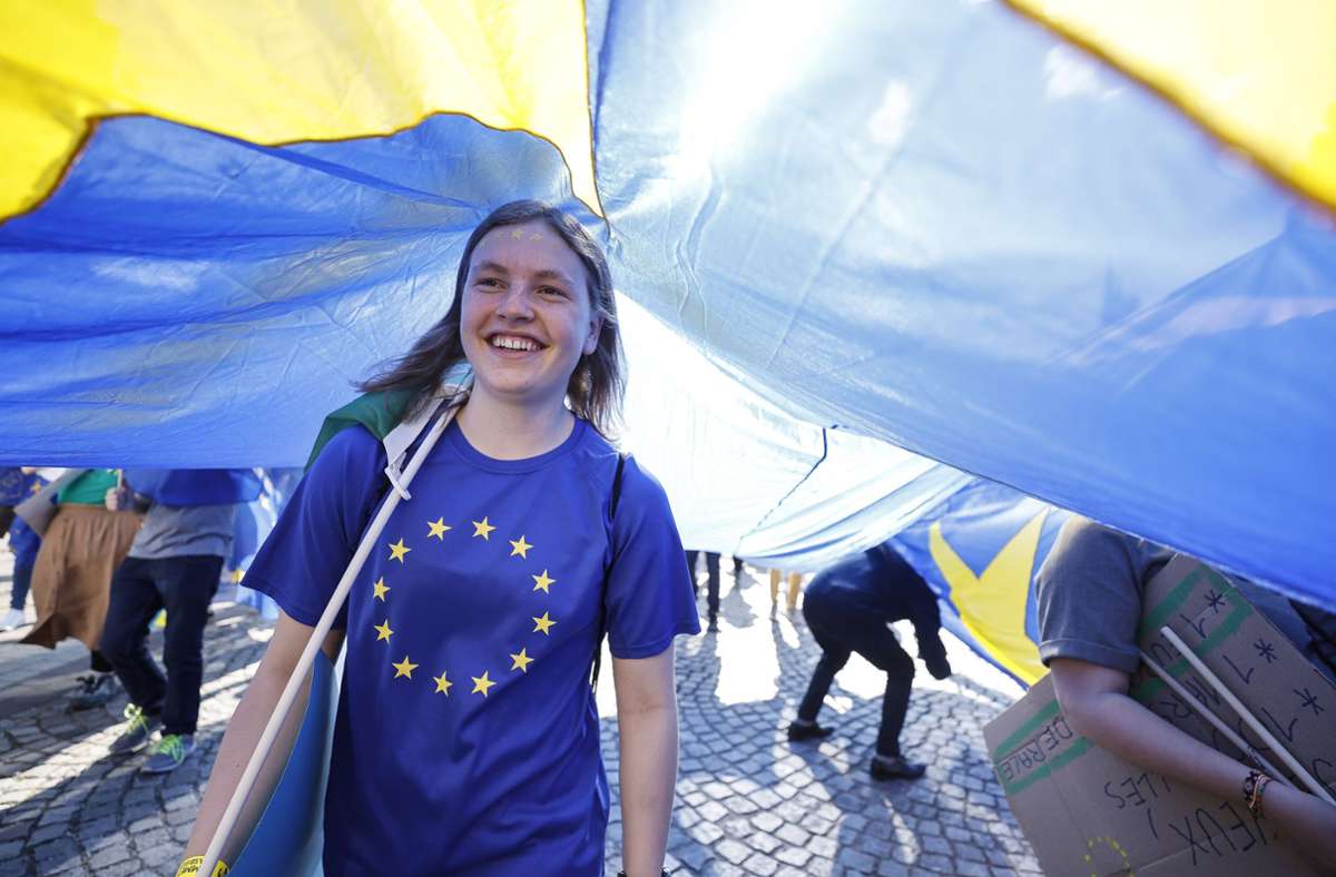 In Straßburg wird der Europatag gefeiert – und die Bürger übergeben ihre Forderungen für eine gerechtere und sozialere Europäische Union. Foto: dpa/Jean-Francois Badias