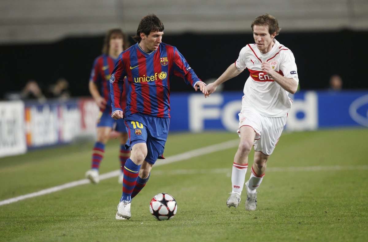 Zwei Dribbler im direkten Duell: Lionel Messi (links) gegen Alexander Hleb. Das war im Frühjahr 2010, als der VfB Stuttgart in der Champions League auf den FC Barcelona traf.