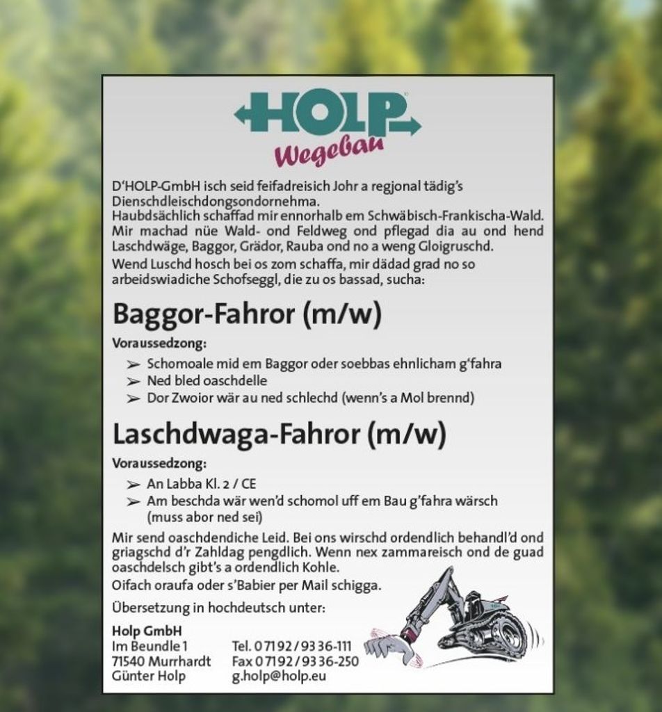 Bewerber aus Schweden will als Baggor-Fahror einsteigen: Schwäbischer Chef spricht über kuriose Anzeige