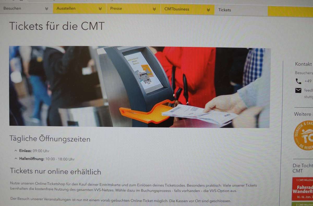 Reisemesse CMT in Stuttgart: Ticketverkauf für CMT sorgt bei Senioren für Ärger