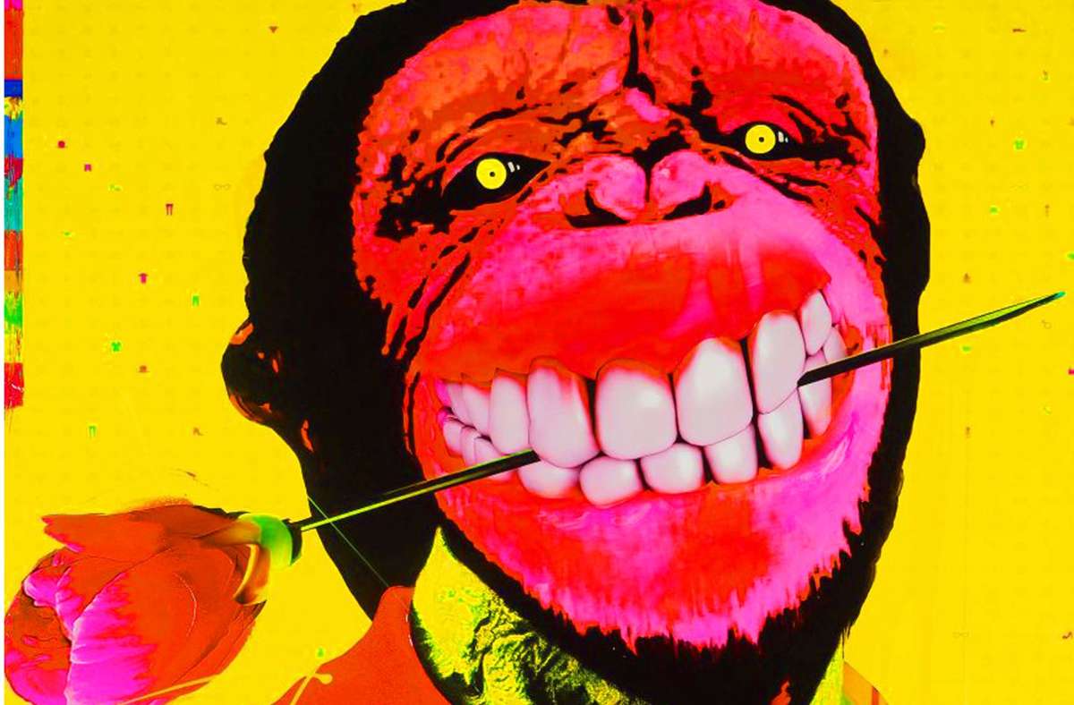Marc Feltens „Affenmensch“ (2019, Ausschnitt) ist in der Galerie Abt Art zu sehen