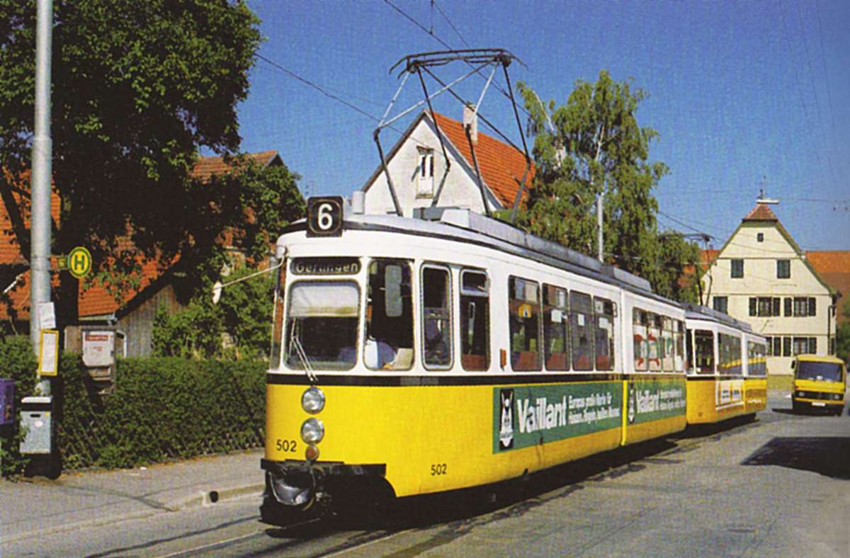 Der „Sechser“ – wie die Straßenbahn genannt wurde – fuhr bis  November 1990 nach Echterdingen.