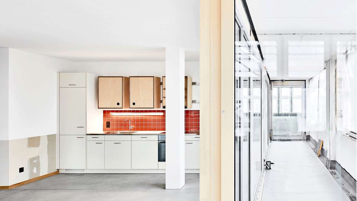War mal ein Büro, wird jetzt in lauter kleine Wohnungen umgebaut – Projekt Lise+Lotte von dem Architekten Axel Humpert  und seinem Büro BHSF Architekten aus Zürich.