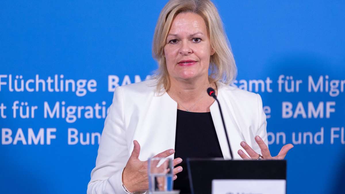Nancy Faeser: Innenministerin wegen hoher Flüchtlingszahlen besorgt