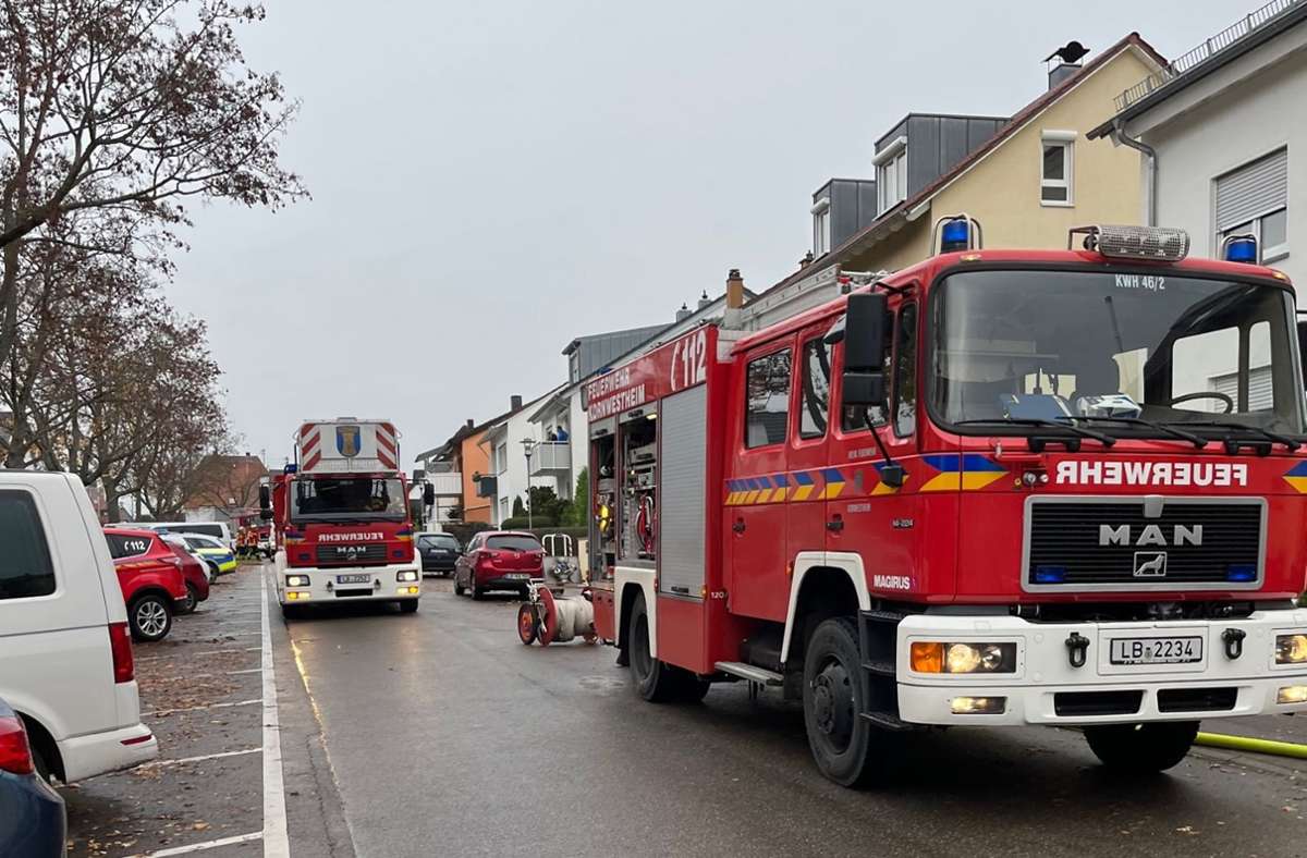 Die Kornwestheimer Feuerwehr ist mit einem Löschzug im Einsatz gewesen. Foto: Freiwillige Feuerwehr Kornweshteim