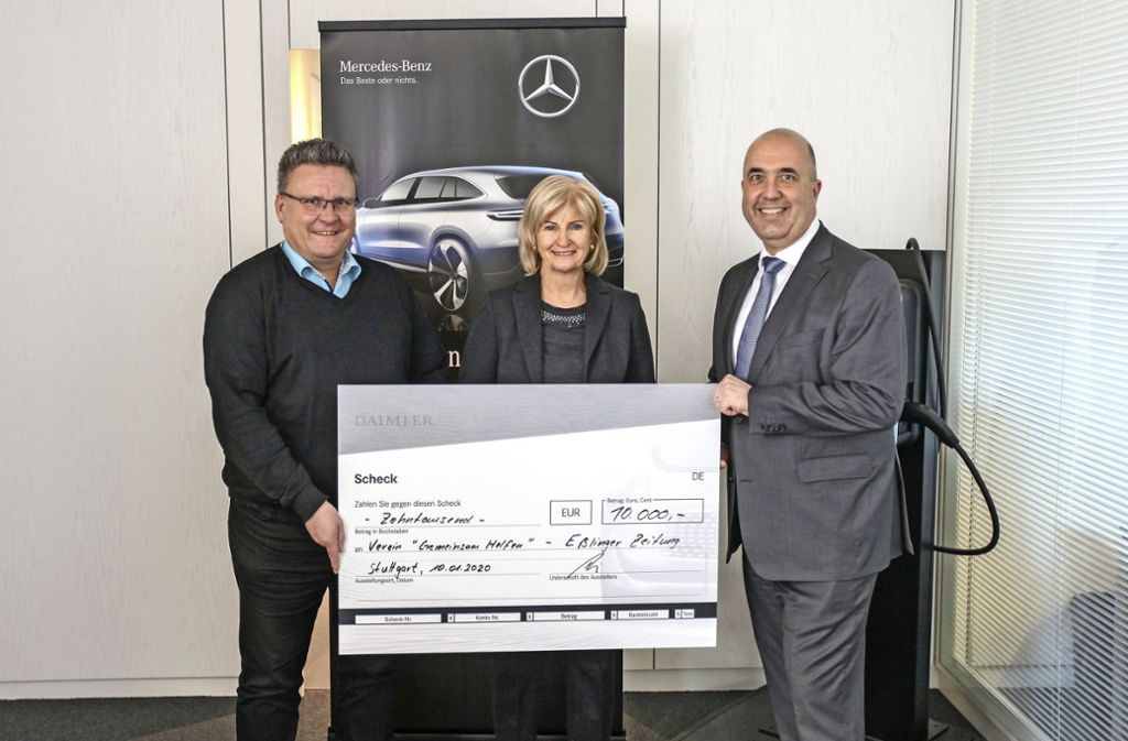 Daimler AG spendet 10 000 Euro für die Weihnachtsaktion der Eßlinger Zeitung: Daimler spendet für EZ-Weihnachtsaktion