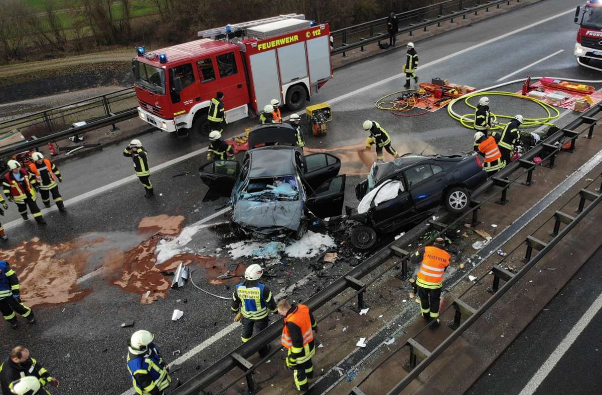 A38 in Thüringen: Drei Tote bei Geisterfahrer-Unfall