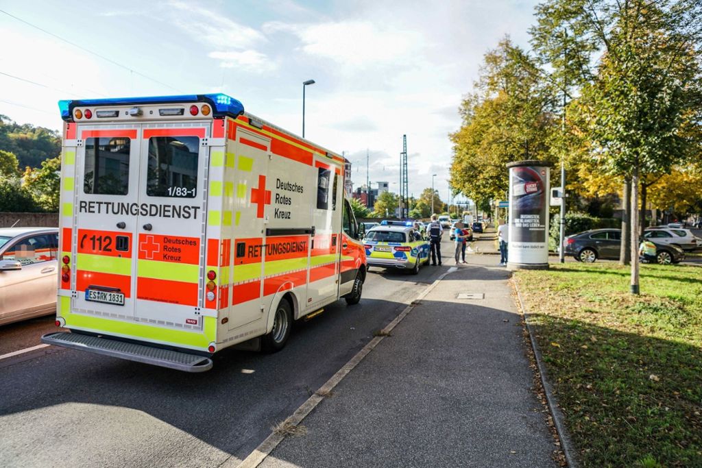 17.10.2019 Motorradfahrer in Esslingen gestürzt