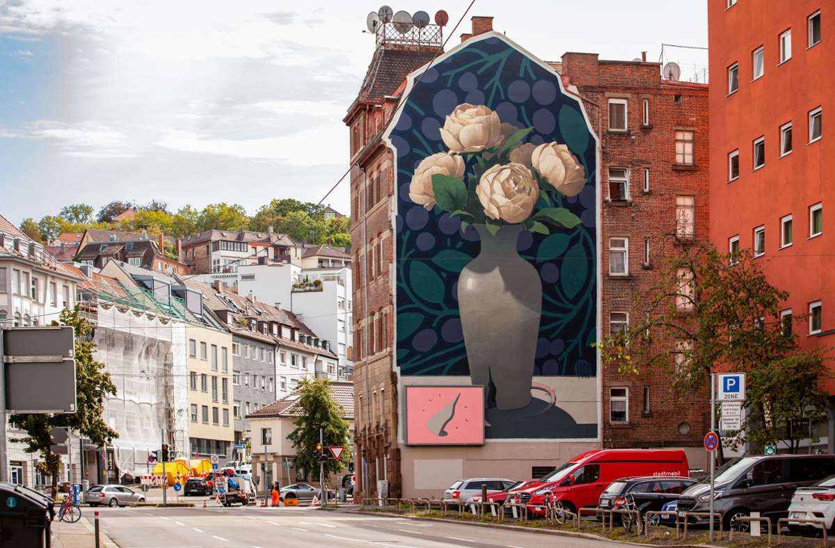 Der Künstler Bezt aus Lodz in Polen hat sich an der Fassade der Neckarstraße 127 verewigt.