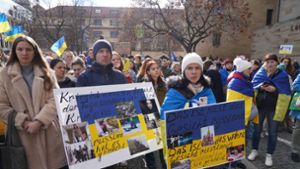Kundgebungen in Stuttgart: Solidarität mit der Ukraine zum Jahrestag des Krieges