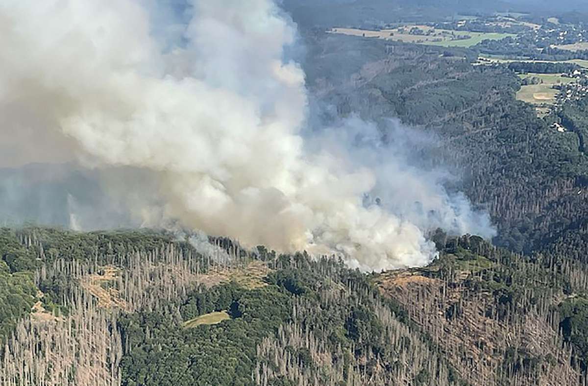 Großeinsatz in der Sächsischen Schweiz: Waldbrand in Tschechien greift auf Sachsen über