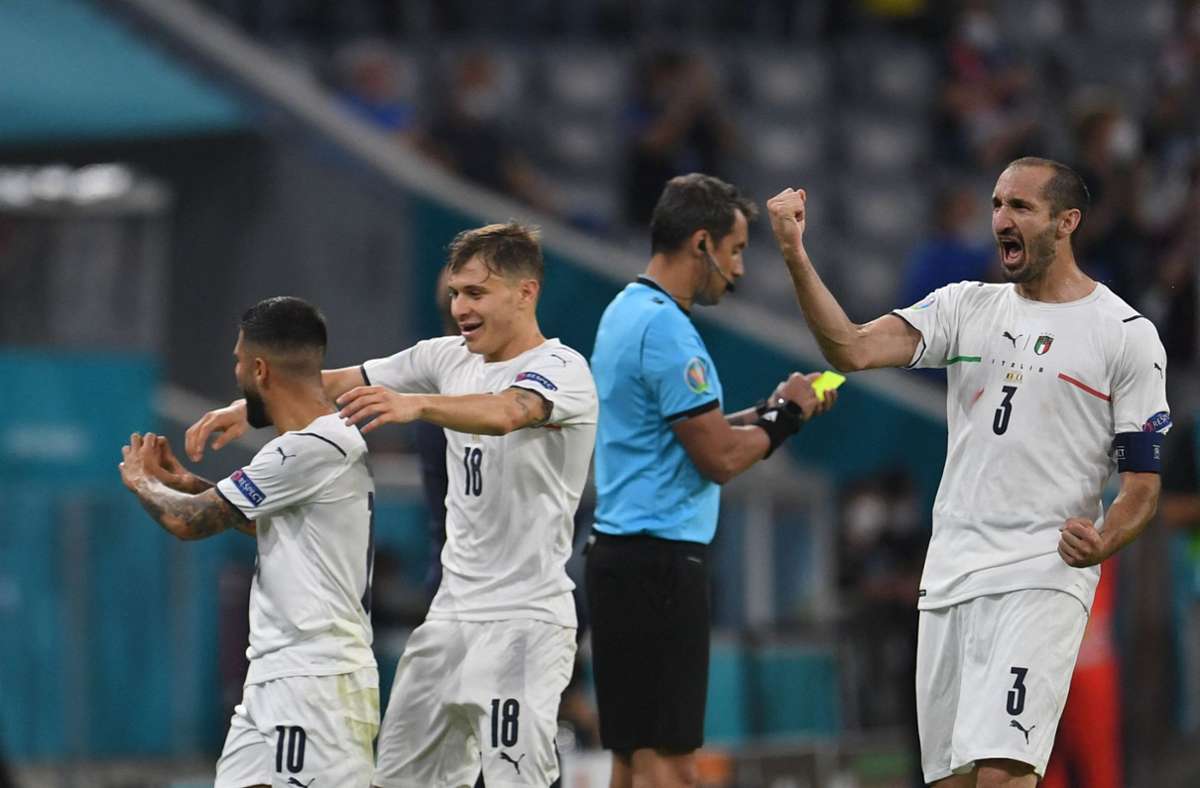Viertelfinale bei der EM 2021: Italien setzt sich in rassigem Spiel gegen Belgien durch