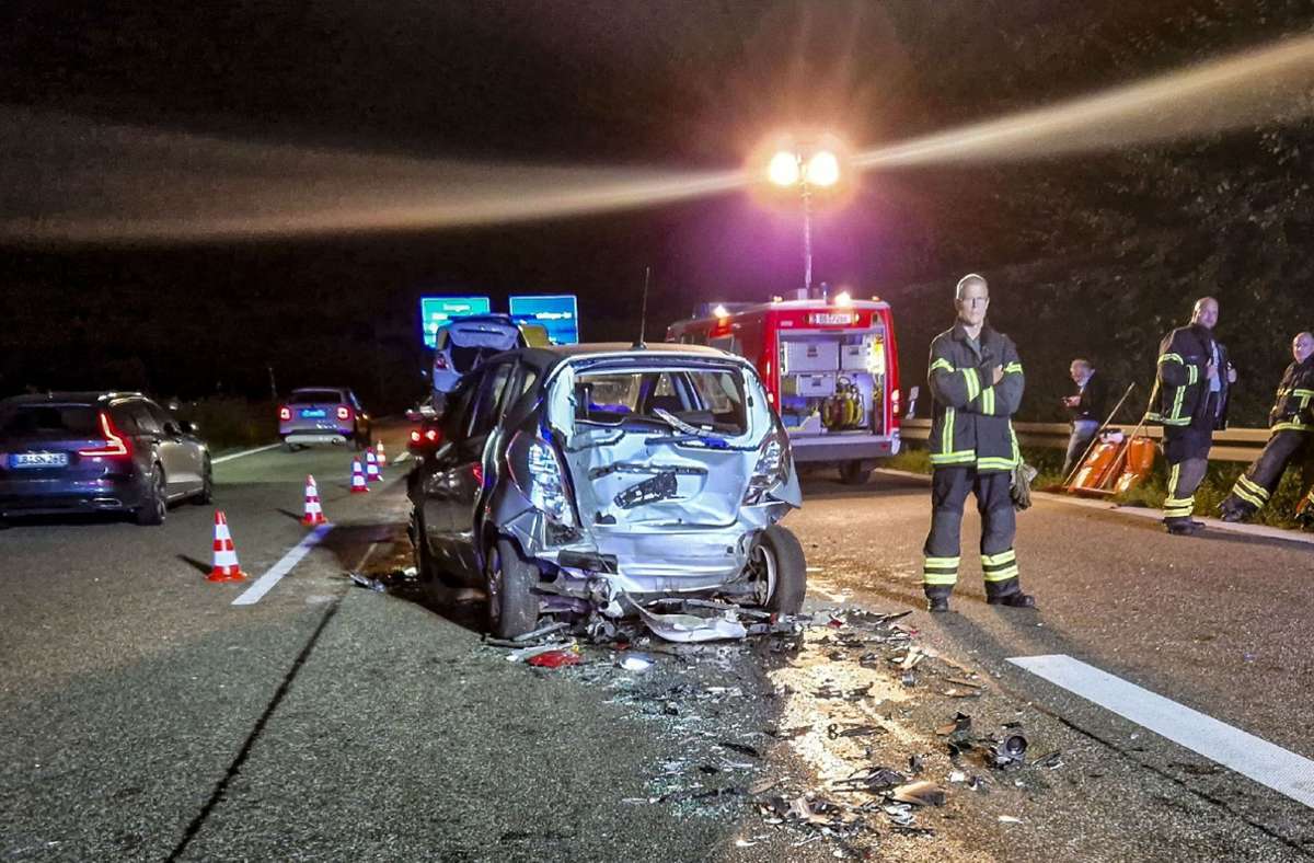 Fünf Verletzte auf A 81 bei Sindelfingen: Karambolage auf der Autobahn