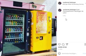 Der Name des Frittenautomaten: „Pommes Star“ Foto: Screenshot/Instagram: snackomat_betzingen