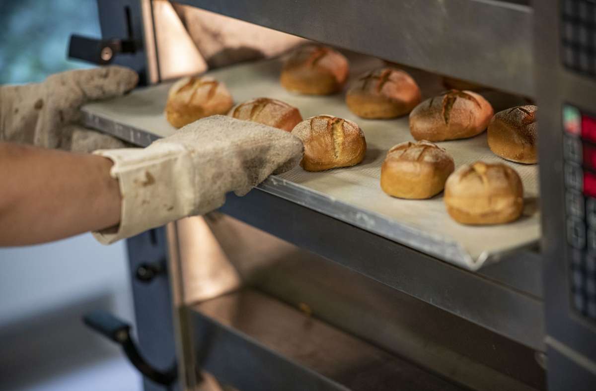 Bislang erfassten bei der Bäckerei Baier Mitarbeiter bei Großkundenbestellungen die Menge der Brötchen händisch. Jetzt macht das der Computer. Foto: dpa/Fabian Sommer