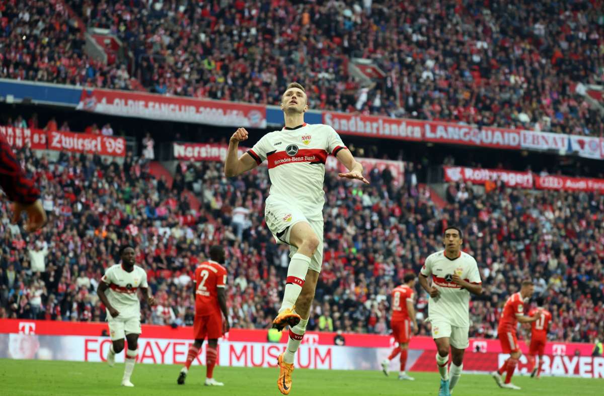 Sasa Kalajdzic und der VfB Stuttgart haben beim FC Bayern 2:2 gespielt.