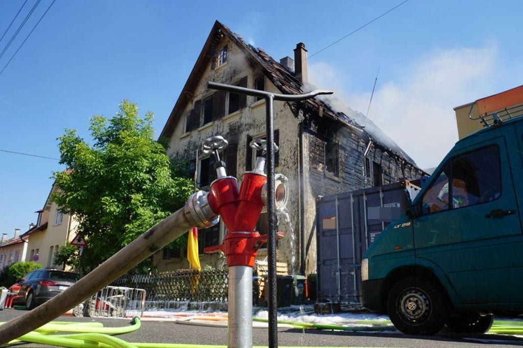 16.8.2016 Ein Wohnhaus in Möhringen ist abgebrannt
