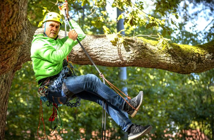 Mitglied bei Robin Wood: Ein Stuttgarter Aktivist, der lieber klettert, als sich festzukleben