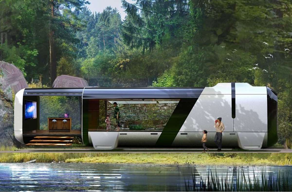 Sieht so das Wohnmobil der Zukunft aus? Foto: Visualisierung: VW