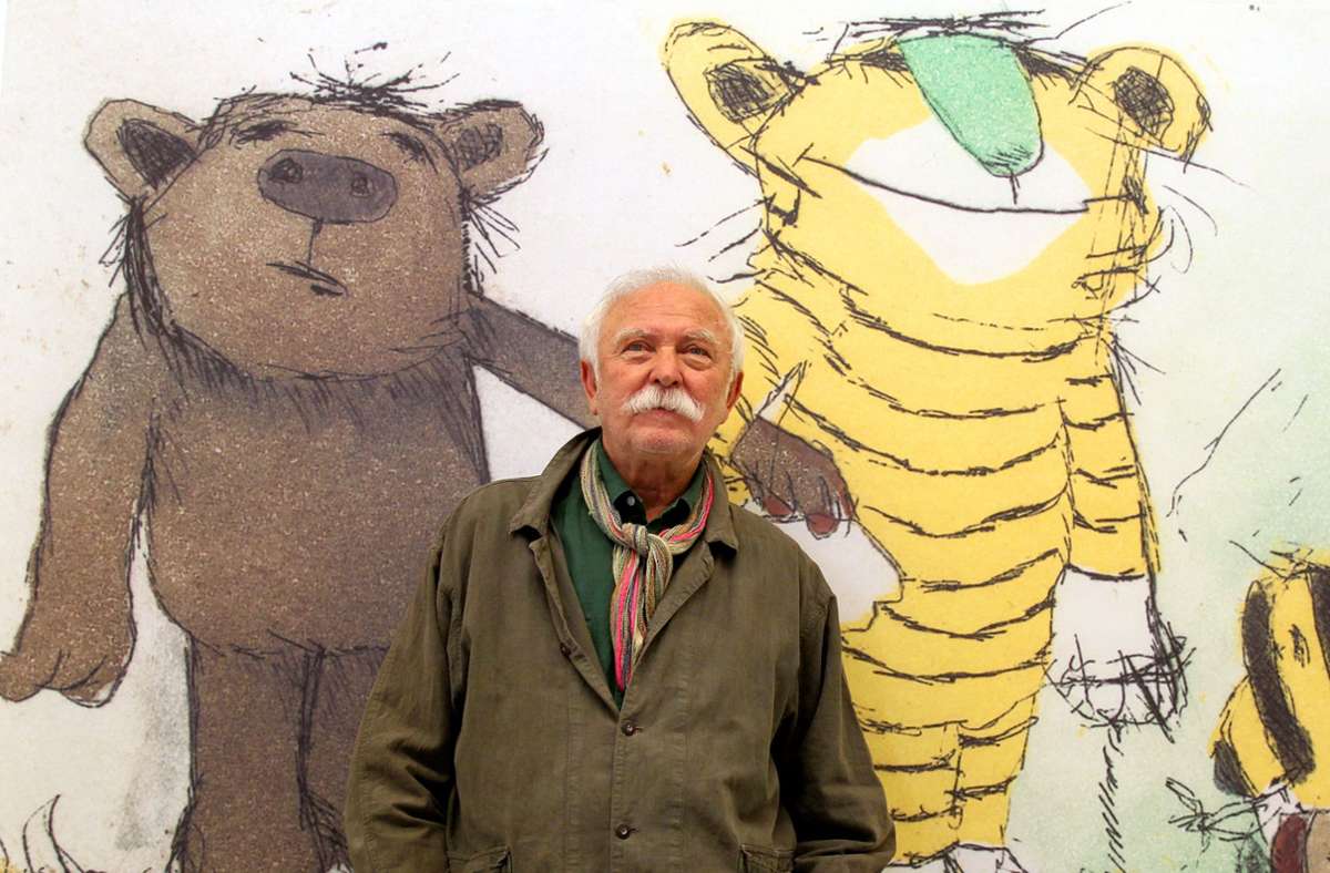 „Gekritzelt“ beschreibt Janosch seinen Zeichenstil. 1978 hat er  Bär und Tiger auf die Suche nach Panama geschickt. Am 11. März wird der Künstler 90 Jahre alt.