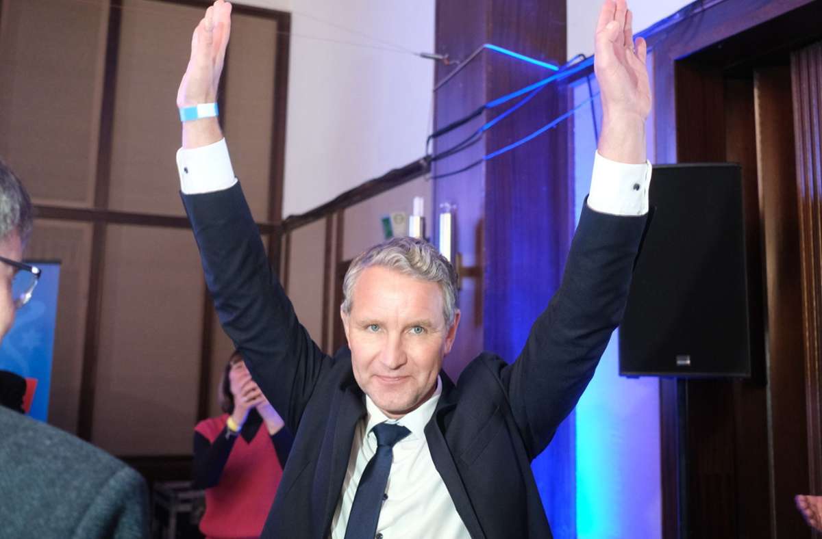 Björn Höcke wurde in Thüringen als AfD-Landesparteichef wiedergewählt. Foto: dpa/Sebastian Willnow