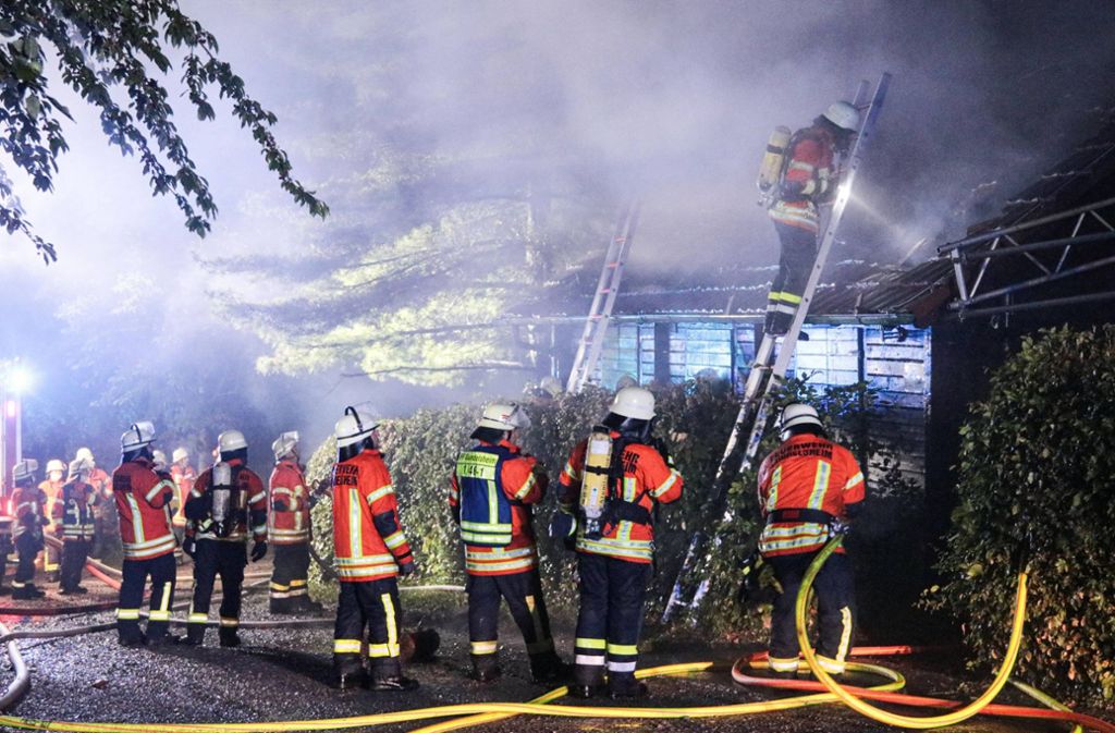 Kreis Heilbronn: Vereinsheim brennt komplett ab – Hoher Schaden